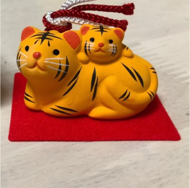 【招福干支】開運干支 生肖虎 緣起物 土鈴 福氣親子虎