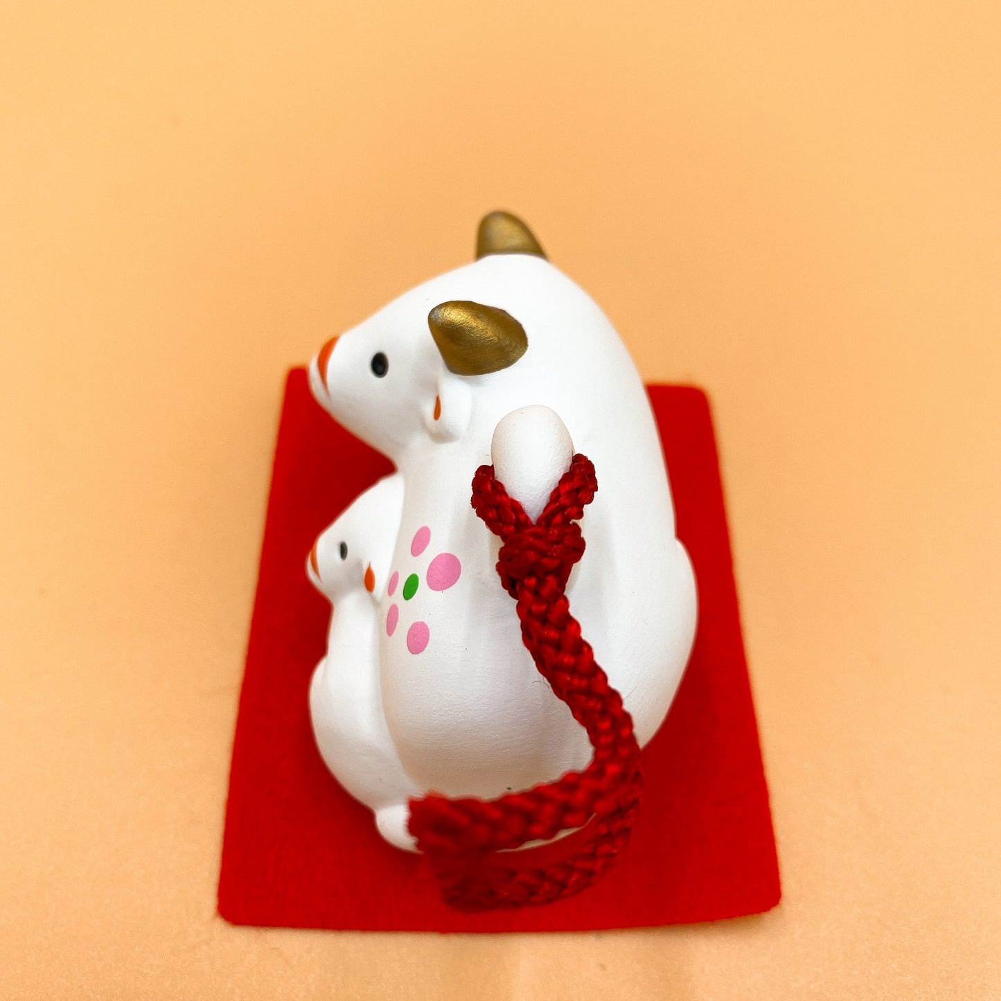 【招福干支】開運干支 生肖牛 緣起物 土鈴 母子牛