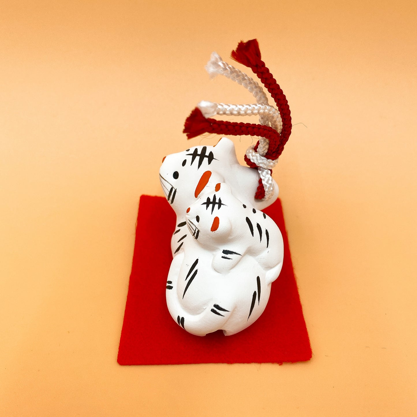 【招福干支】開運干支 生肖虎 緣起物 土鈴 好運親子虎